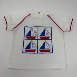 Vintage baby sears sail boat tshirt 14 lbs to 19 lbs
